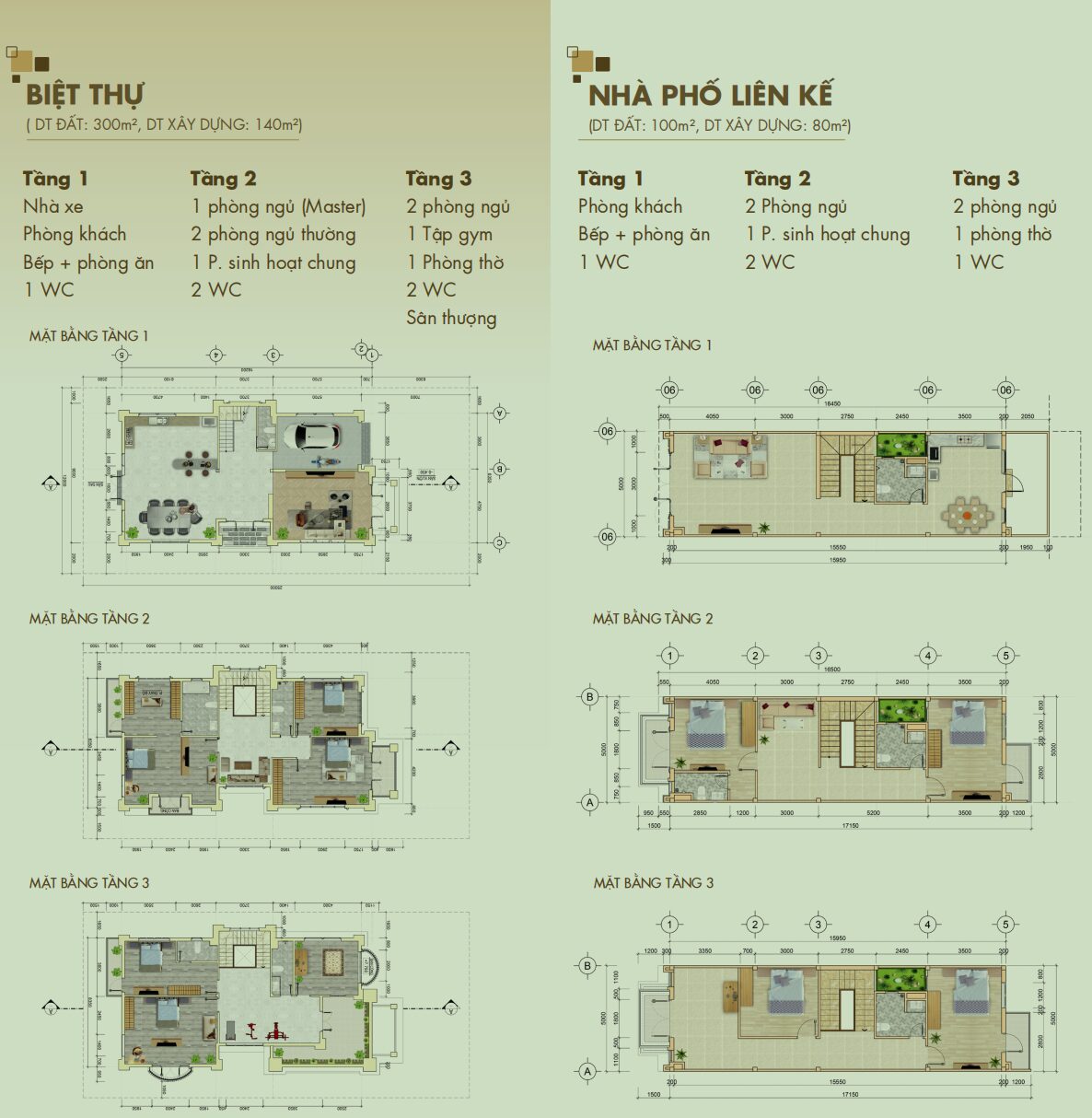 Layout các dòng sản phẩm của Century City